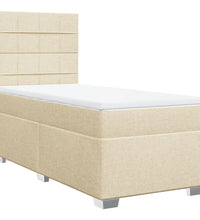 Boxspringbett mit Matratze Creme 90x200 cm Stoff