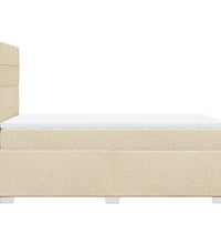 Boxspringbett mit Matratze Creme 90x200 cm Stoff