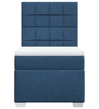 Boxspringbett mit Matratze Blau 90x200 cm Stoff