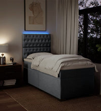 Boxspringbett mit Matratze Hellgrau 90x200 cm Stoff