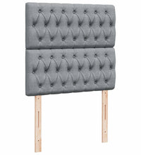 Boxspringbett mit Matratze Hellgrau 90x200 cm Stoff