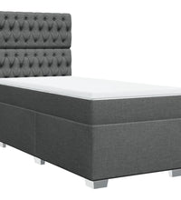 Boxspringbett mit Matratze Dunkelgrau 90x200 cm Stoff
