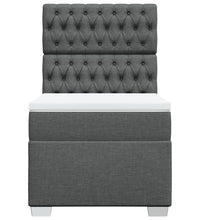 Boxspringbett mit Matratze Dunkelgrau 90x200 cm Stoff