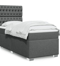 Boxspringbett mit Matratze Dunkelgrau 90x200 cm Stoff