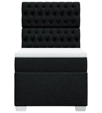 Boxspringbett mit Matratze Schwarz 90x200 cm Stoff