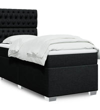 Boxspringbett mit Matratze Schwarz 90x200 cm Stoff