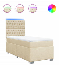 Boxspringbett mit Matratze Creme 90x200 cm Stoff