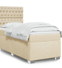 Boxspringbett mit Matratze Creme 90x200 cm Stoff