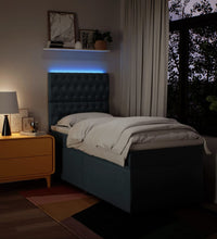 Boxspringbett mit Matratze Blau 90x200 cm Stoff