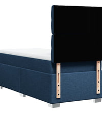 Boxspringbett mit Matratze Blau 90x200 cm Stoff