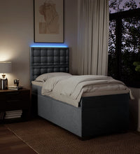 Boxspringbett mit Matratze Hellgrau 90x200 cm Stoff