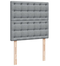 Boxspringbett mit Matratze Hellgrau 90x200 cm Stoff