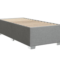 Boxspringbett mit Matratze Hellgrau 90x200 cm Stoff