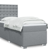 Boxspringbett mit Matratze Hellgrau 90x200 cm Stoff