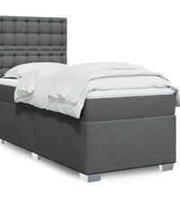 Boxspringbett mit Matratze Dunkelgrau 90x200 cm Stoff