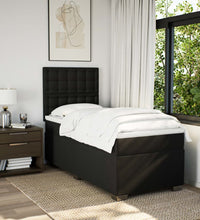 Boxspringbett mit Matratze Schwarz 90x200 cm Stoff