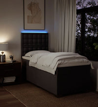 Boxspringbett mit Matratze Dunkelbraun 90x200 cm Stoff