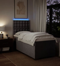 Boxspringbett mit Matratze Taupe 90x200 cm Stoff