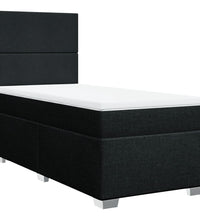Boxspringbett mit Matratze Schwarz 100x200 cm Stoff