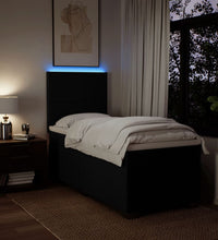 Boxspringbett mit Matratze Schwarz 100x200 cm Stoff