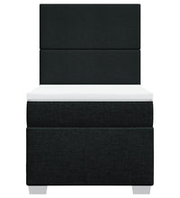 Boxspringbett mit Matratze Schwarz 100x200 cm Stoff