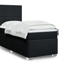 Boxspringbett mit Matratze Schwarz 100x200 cm Stoff