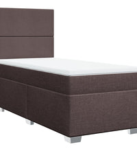 Boxspringbett mit Matratze Dunkelbraun 100x200 cm Stoff