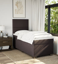 Boxspringbett mit Matratze Dunkelbraun 100x200 cm Stoff