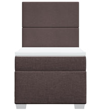 Boxspringbett mit Matratze Dunkelbraun 100x200 cm Stoff