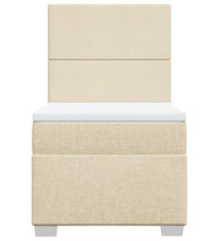 Boxspringbett mit Matratze Creme 100x200 cm Stoff