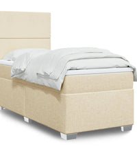Boxspringbett mit Matratze Creme 100x200 cm Stoff