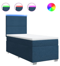 Boxspringbett mit Matratze Blau 100x200 cm Stoff