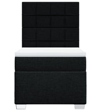 Boxspringbett mit Matratze Schwarz 100x200 cm Stoff