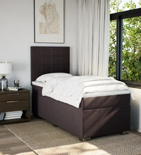 Boxspringbett mit Matratze Dunkelbraun 100x200 cm Stoff