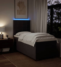 Boxspringbett mit Matratze Dunkelbraun 100x200 cm Stoff