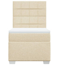 Boxspringbett mit Matratze Creme 100x200 cm Stoff