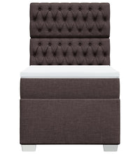 Boxspringbett mit Matratze Dunkelbraun 100x200 cm Stoff
