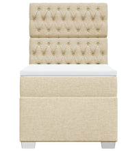 Boxspringbett mit Matratze Creme 100x200 cm Stoff