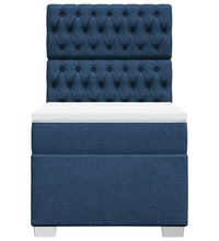 Boxspringbett mit Matratze Blau 100x200 cm Stoff