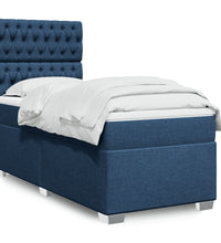 Boxspringbett mit Matratze Blau 100x200 cm Stoff