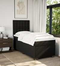 Boxspringbett mit Matratze Schwarz 100x200 cm Stoff