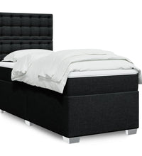 Boxspringbett mit Matratze Schwarz 100x200 cm Stoff