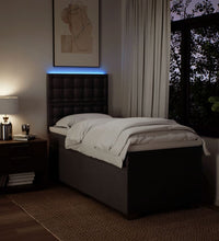 Boxspringbett mit Matratze Dunkelbraun 100x200 cm Stoff