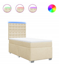 Boxspringbett mit Matratze Creme 100x200 cm Stoff