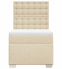 Boxspringbett mit Matratze Creme 100x200 cm Stoff