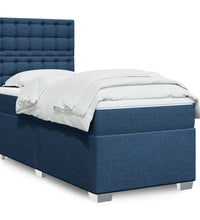 Boxspringbett mit Matratze Blau 100x200 cm Stoff
