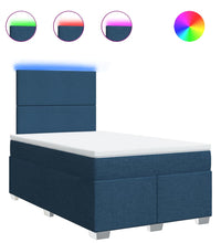 Boxspringbett mit Matratze Blau 120x190 cm Stoff