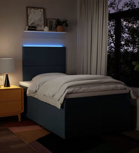 Boxspringbett mit Matratze Blau 120x190 cm Stoff