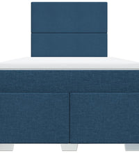 Boxspringbett mit Matratze Blau 120x190 cm Stoff