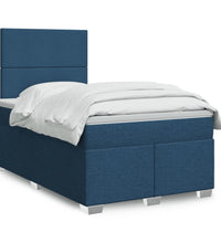 Boxspringbett mit Matratze Blau 120x190 cm Stoff